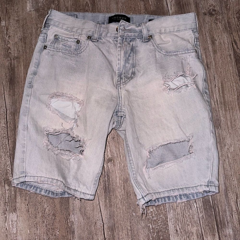 PACSUN DESTROYED skinny hemmed Bermudas sz 30